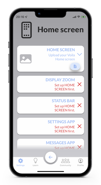 Step 2: upload a screenshot of your iOS Home screen